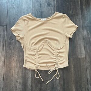 Tan Ruched Women Top Princess Polly Size 0